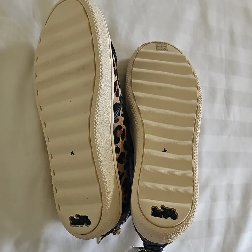 Coach Women's Leopard Patchwork Slip On Shoes